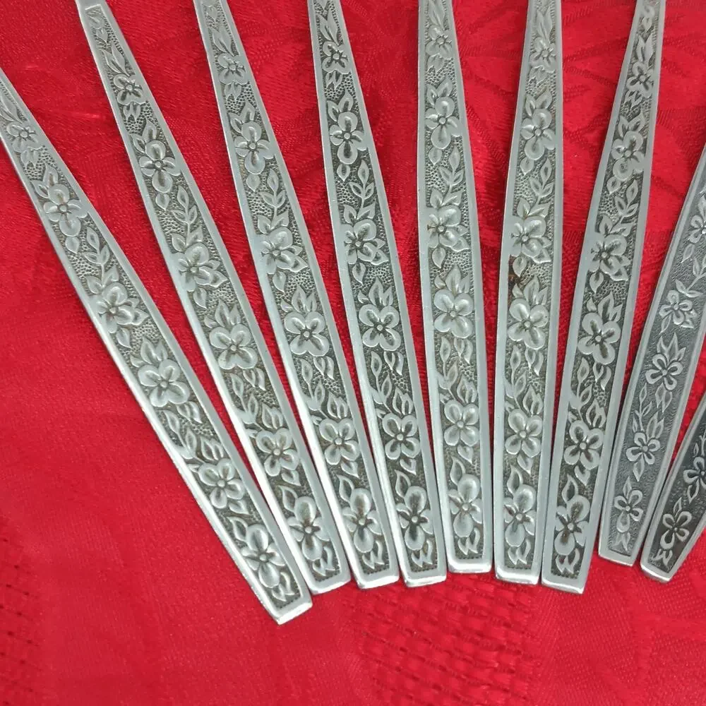 9X Forks La Spana Stanley Roberts Stainless MCM Dinner Salad Flatware
